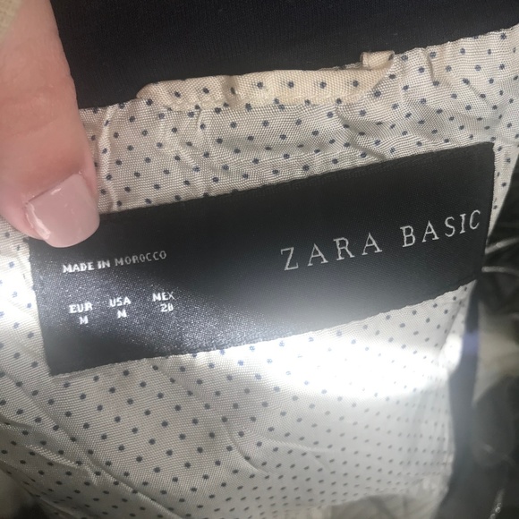 Zara Basic Navy Blue Blazer with Polka Dot Lining - Picture 7 of 7